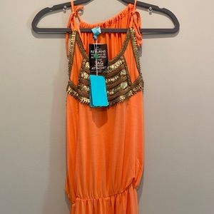 Melissa Odabash  Beach Maxi Dress Sanela style one size w/ aztec embroidery-  #5